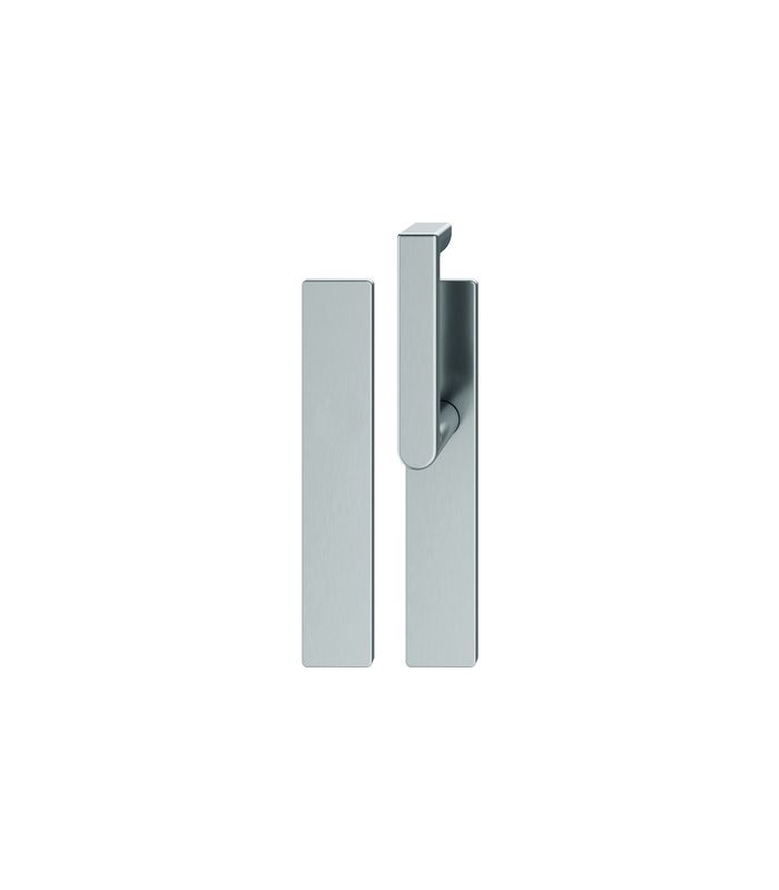 FSB Standflügelgarnitur 79 1245, Langschild, eckig, ungelocht, Vierkant 9mm, Türstärke 39 - 48mm, Befestigungstechnik mit Stütznocken, grau, edelstahl, fein matt