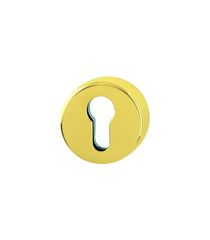 HOPPE Schlüsselrosette E42HS, innen, rund, mit Stütznocken, Profilzylinder gelocht, 10mm, messingfarben poliert-Resista®