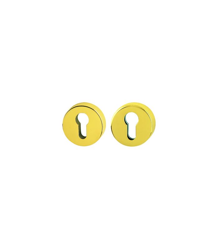 HOPPE Schutzrosette E42NSA/42HS, rund, 12mm, ES 1/Profilzylinder gelocht, messingfarben poliert-Resista®, Türstärke 57 - 62mm