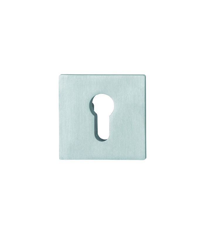 HOPPE Schutzrosette E75ZNSB, eckig/flach, 2mm/Profilzylinder gelocht, edelstahl matt, Türstärke 65 - 75mm