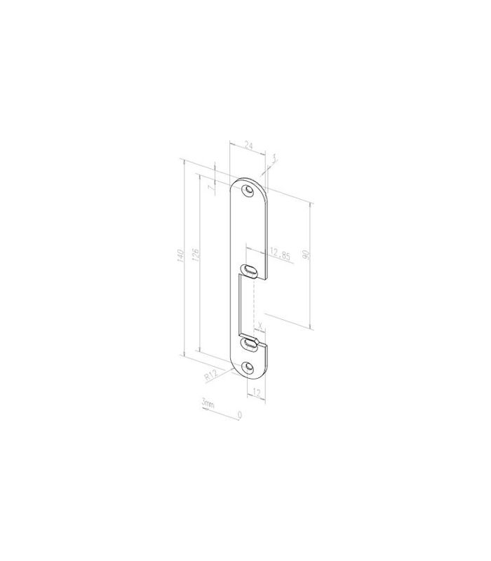 Flachschließblech 184 DR,24x140x3 rd,staubgrau