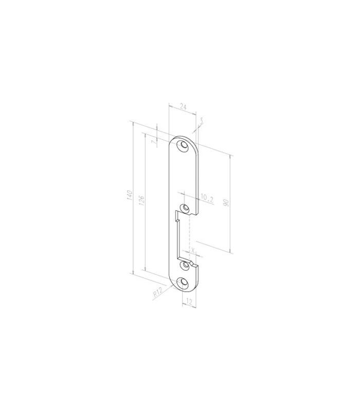 Flachschließblech 185 DL,24x140x3 rd,staubgrau