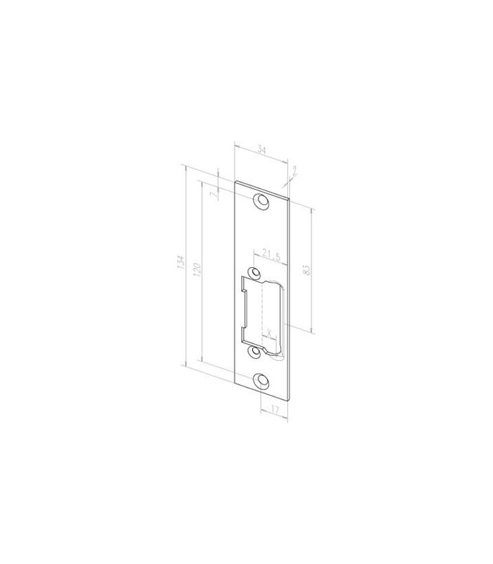 Flachschließblech 271 DL,34x134x2 ktg,staubgrau
