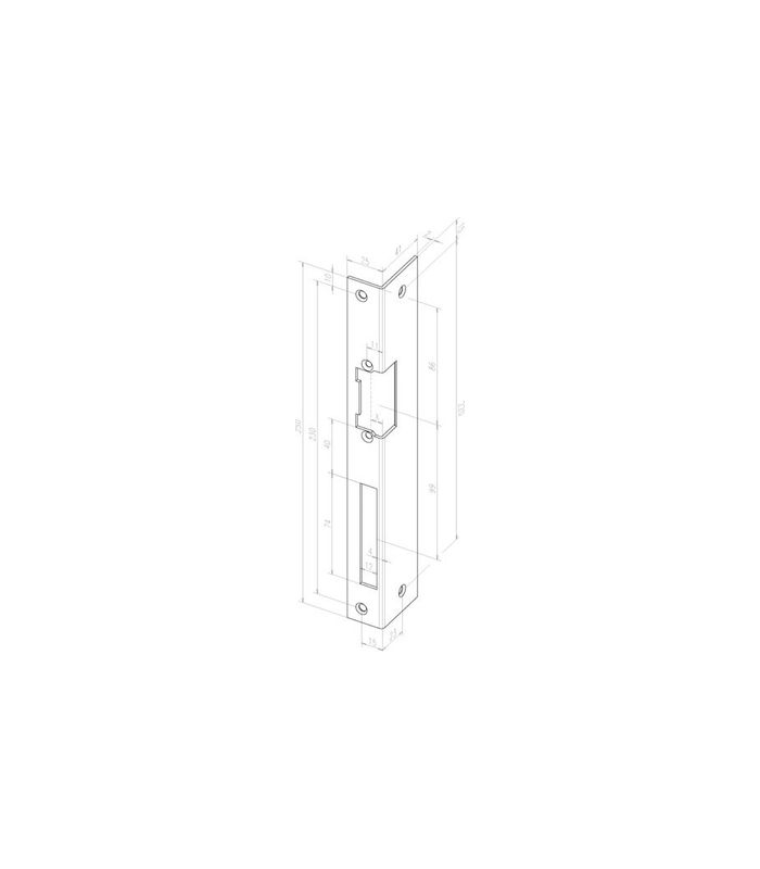 Winkelschließblech 422 DR,25x250x41 ktg,edelstahl