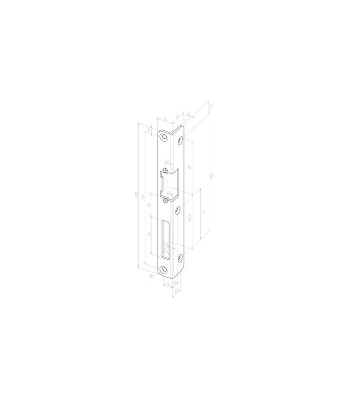 Winkelschließblech 450 DR,25x250x32 rd,goldfarbig