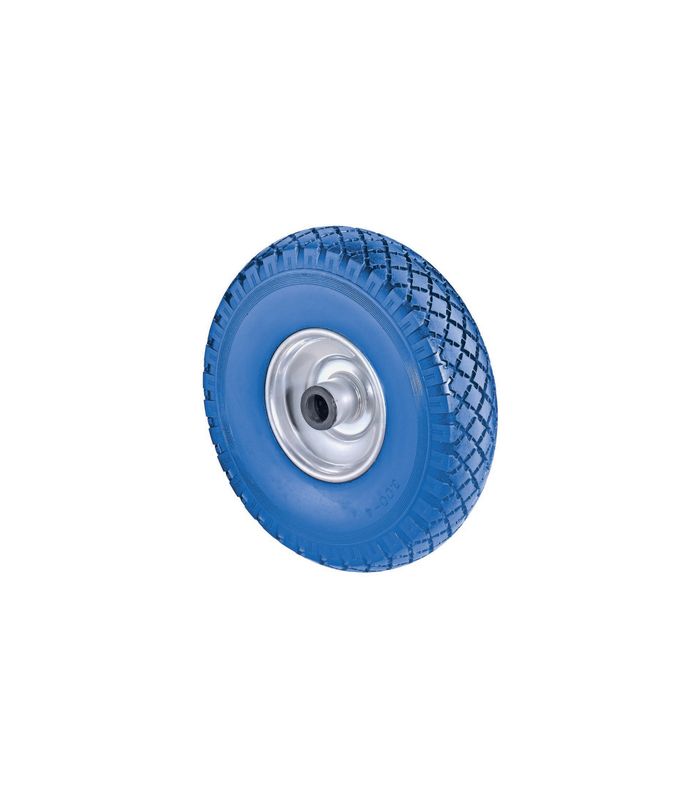 Rad pannensicher C91.262 260mm, Poly blau, Radk. Stahlf., RL, Stollenprofil