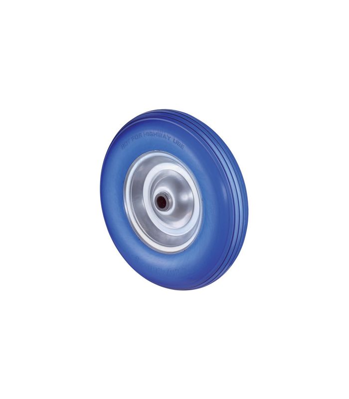 Polyurethanrad pannensicher blau Ø400 Stahlfelge Rolllager Achse Ø 20mm, 200kg