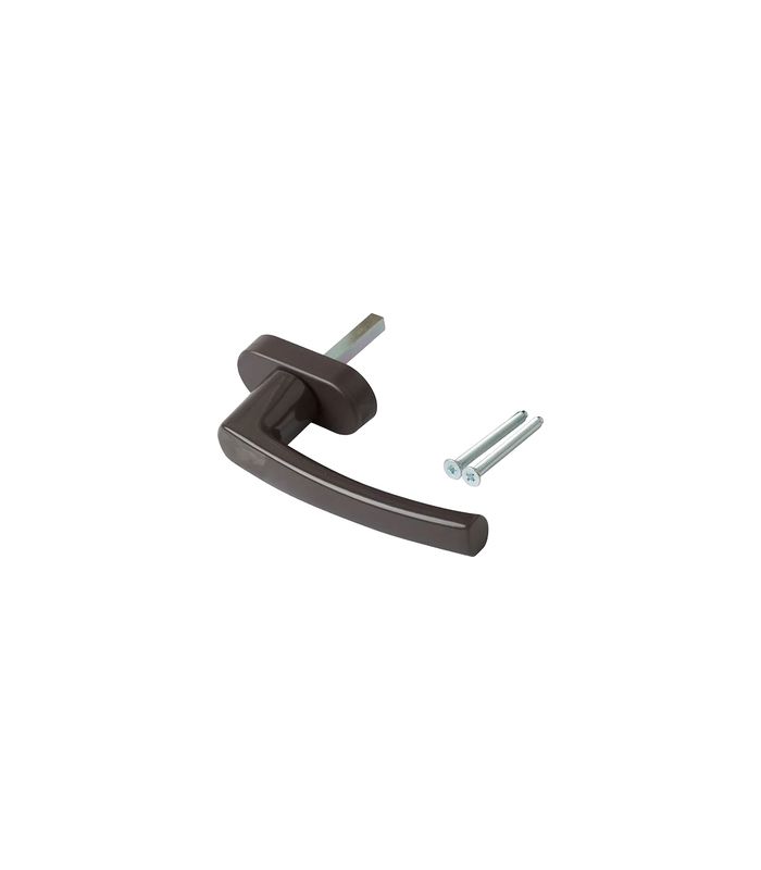 DK-Fenstergriff, RotoLine, mit ovaler Rosette, VK7x40, F8019 pulverbeschichtet
