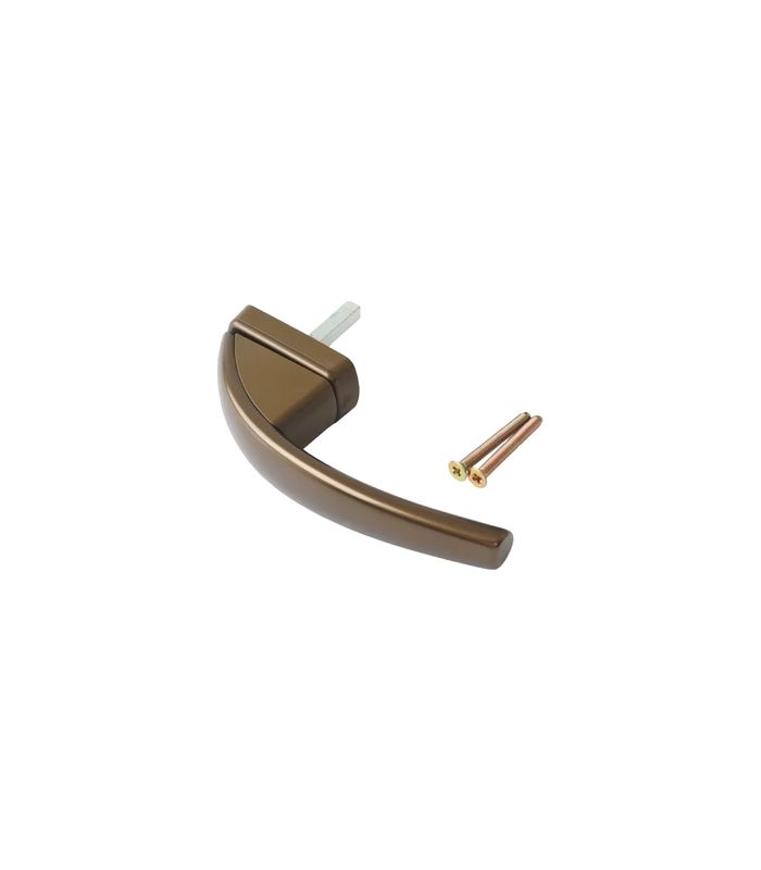 Fenstergriff,m. kantig abgerundet Rosette ,VK7x37 Swing,mittelbronze eloxiert