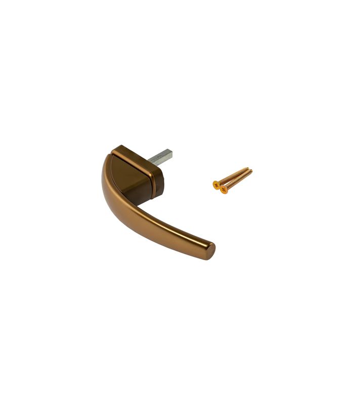 Fenstergriff,m. kantig abgerundet Rosette ,VK7x37 Swing,bronze eloxiert