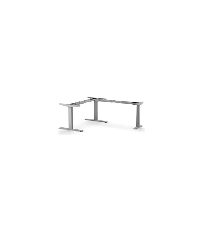Tischg. 3D Plus, 3-Bein mit Memit Einh 640-1290mm, Ral 9006, Weißaluminium