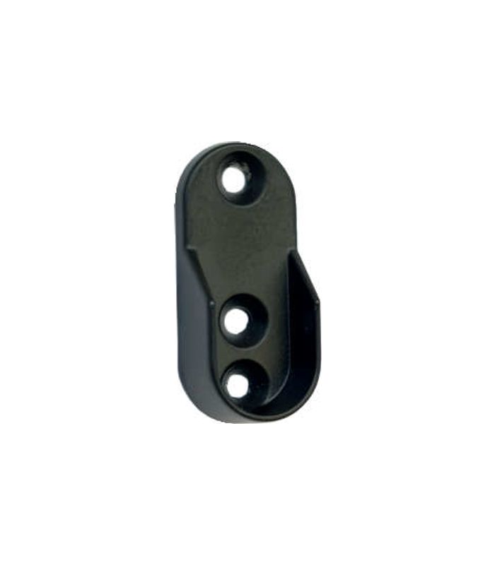 Schrankrohrlager 43 x 19 mm schwarz, mit 3 Bohrungen