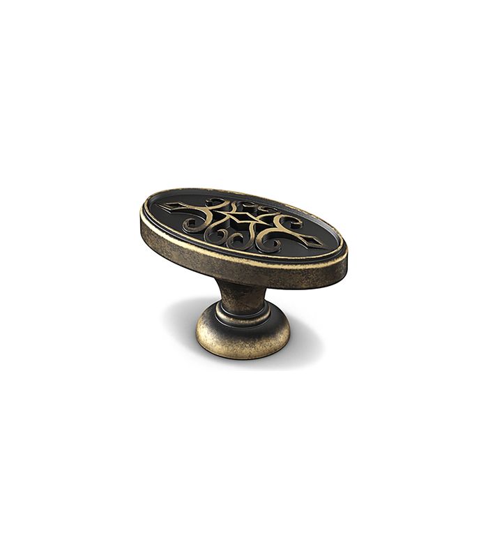 Möbel- Knopf, Sertao, 9208065, Breite 23mm, Länge 45mm, Höhe 28mm, Zink, messingoptik antik