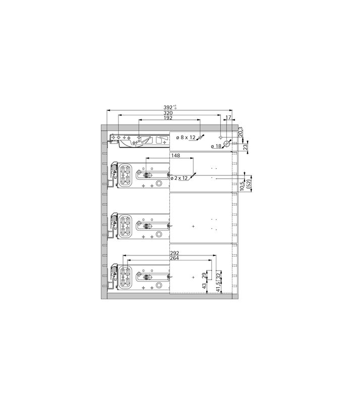Konstruktionszeichnung, LR32 3XKA EB392 KA 270 / Quadro 12 / Duplex 25