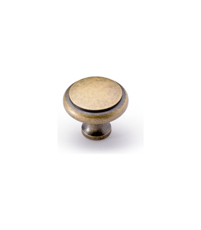 Möbel- Knopf, Solva, 9113286, Durchmesser 30mm, Höhe 23mm, Messing, messingoptik antik