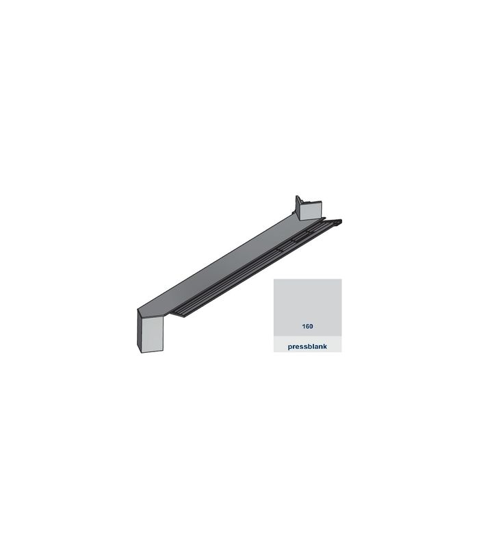 Gleit-Stoßverbinder G2 blank Außeneck 400 mm 90 Grad