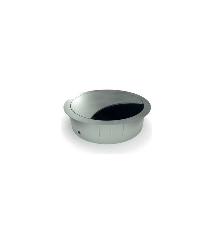 Kabeldurchlass Ø80mm H:21mm, Zamak edelstahloptik