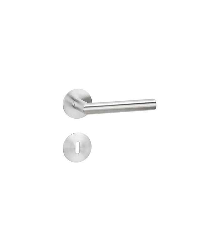 Wechsel-Rosettengarnitur Santorin PZW links Edelstahl mit TS 37-47 mm