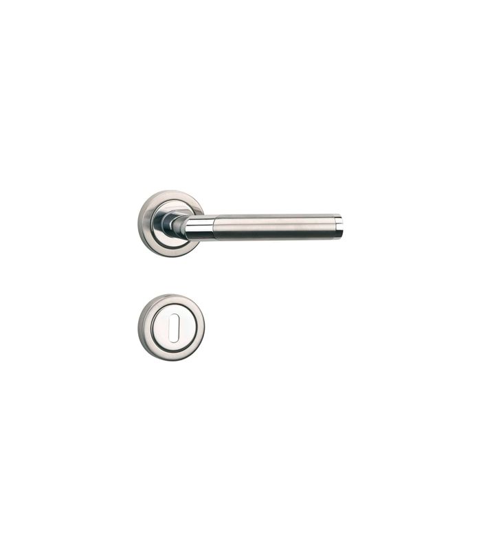 Drücker-Rosettengarnitur Uranus BB Glanzchrom/Edelstahl mit TS 38-42 mm