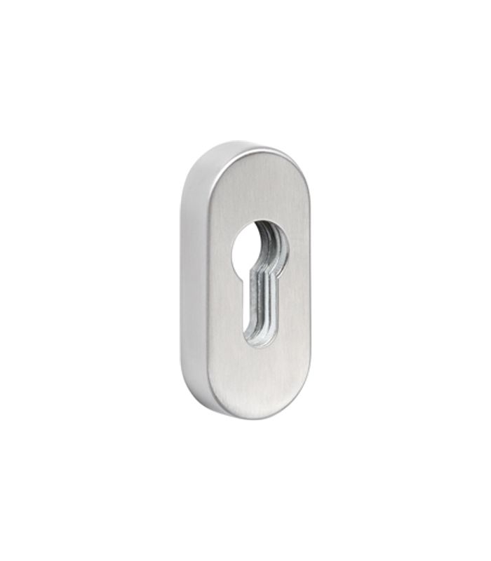 Schieberosette oval PZ, Höhe 12 mm Edelstahl mit