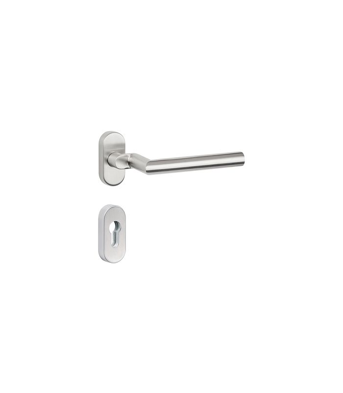 FS-Rahmendrückerlochteil Jupiter gekröpft 9 mm Edelstahl mit