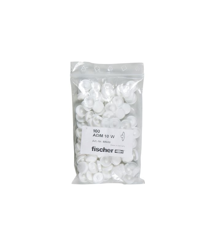 fischer Abdeckkappe für Fensterrahmendübel ADM 10 W, weiß