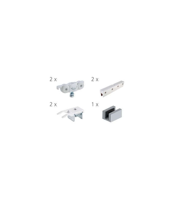 HELM 73 Set Glas ohne Laufschiene einflügelig für 8/10mm ESG, bis 80 kg