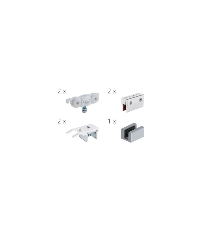 HELM 73 Set Glas ohne Laufschiene einflügelig für 8mm ESG, bis 50 kg