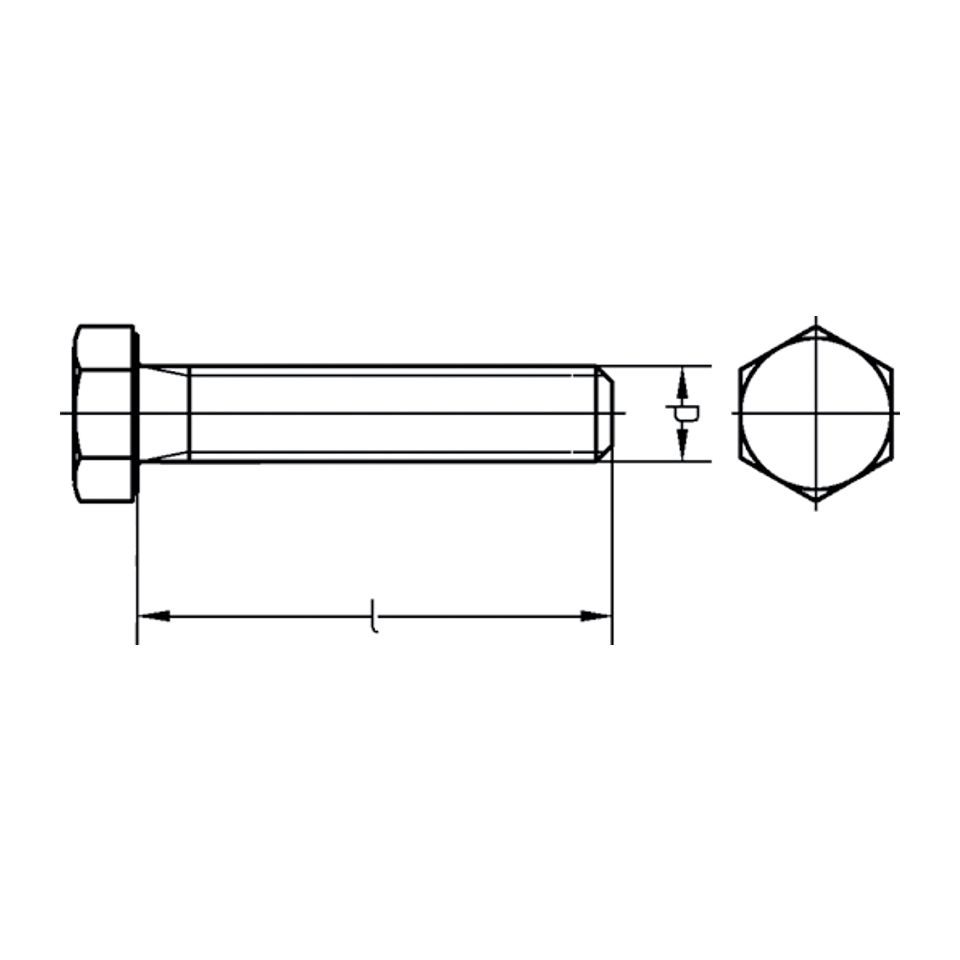 Schraube M10x80 mm - Vollgewinde - Klasse 8.8 – Anhängershop