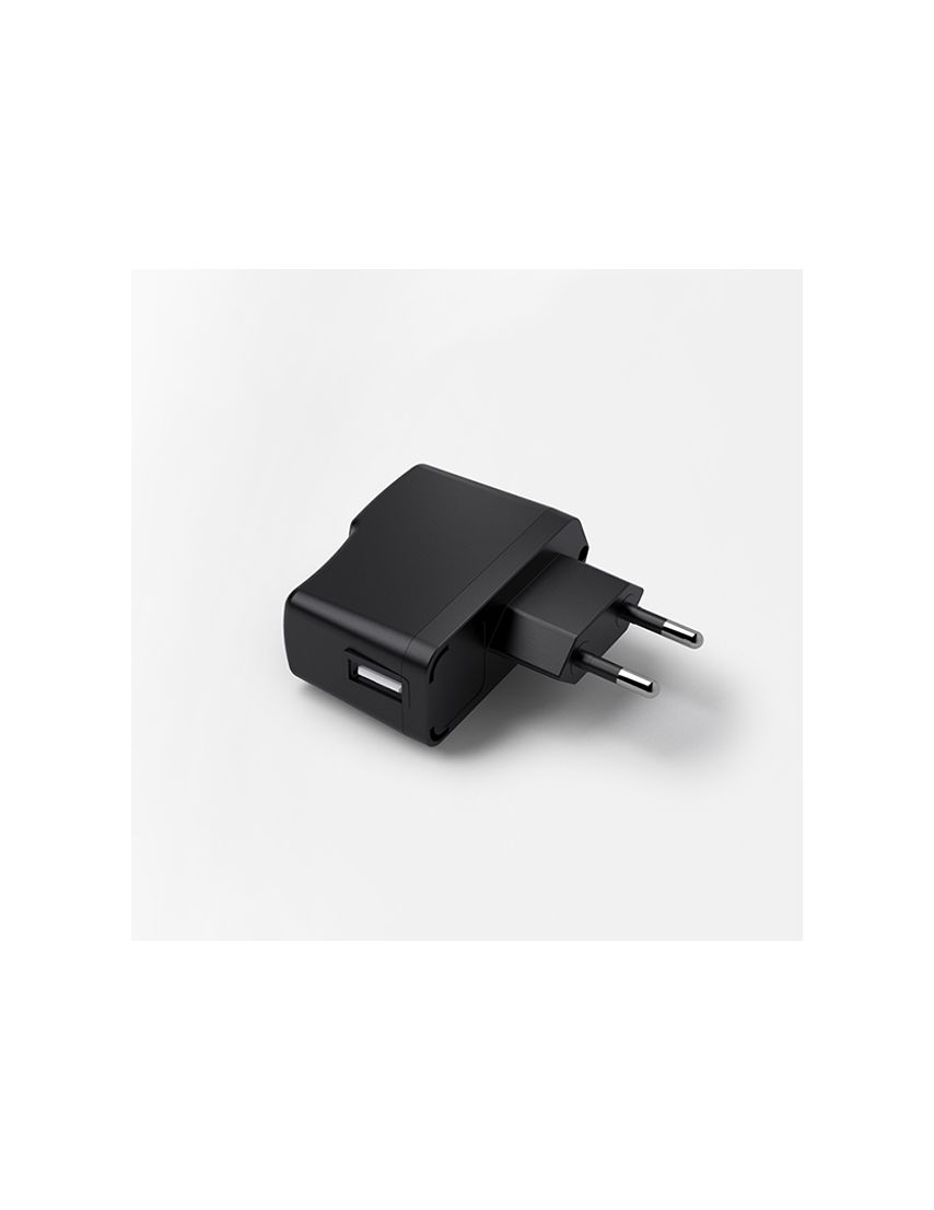 Ladegerät black mit USB Buchse 200-240V, 5VDC max. 1A