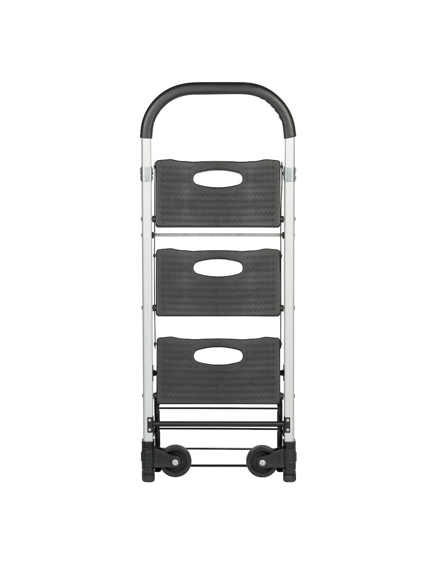 BS ROLLEN Mobile Allzweckleiter/ Transportkarre, klappbar, 3 Stufen