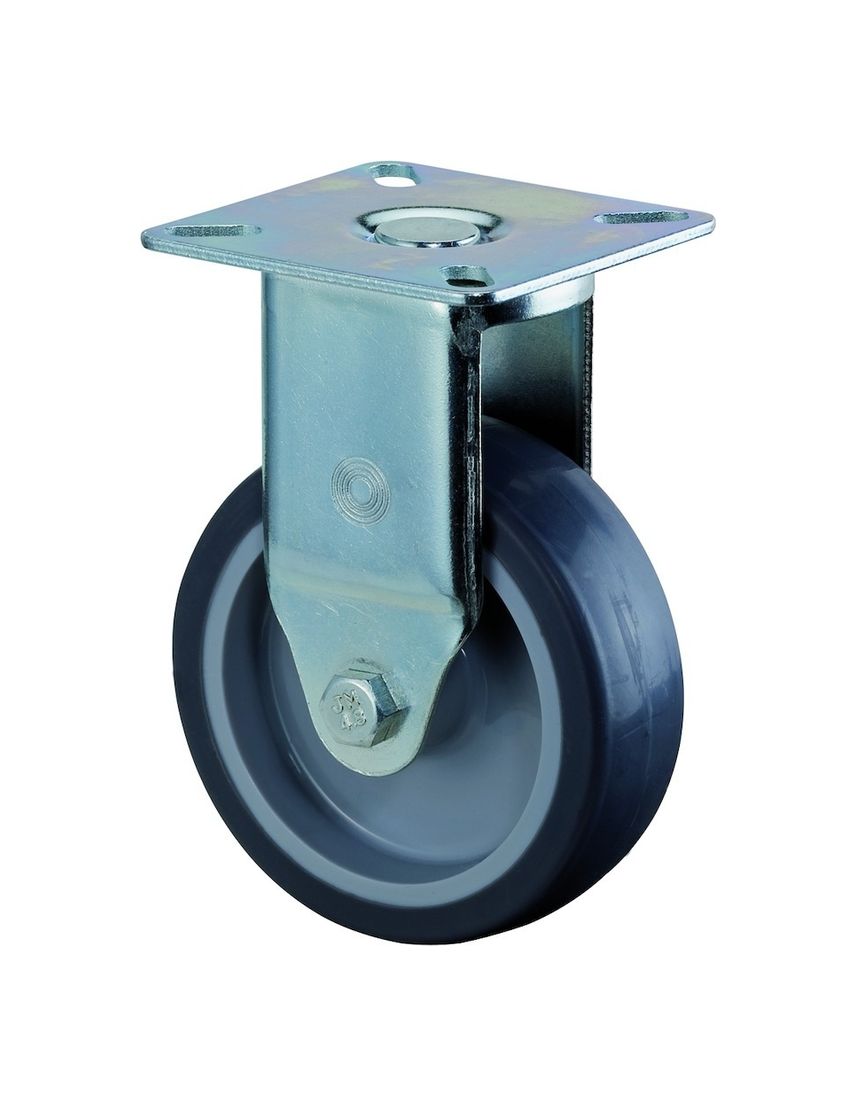 Bockrolle,Ø 50mm,B 20mm,Tragk.40kg A310.A80,mit Anschraubplatte,grau
