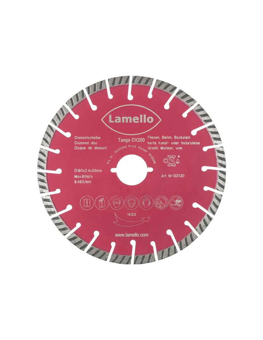Lamello Dia-Trennscheibe für Tanga DX200 D=180 mm für Schnitttiefe bis 60 mm