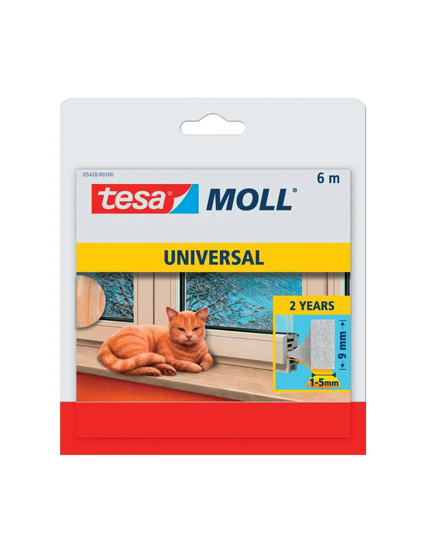 Tesa-Moll selbstklebend weiß 6x9 mm / 10 m Nr. 5412