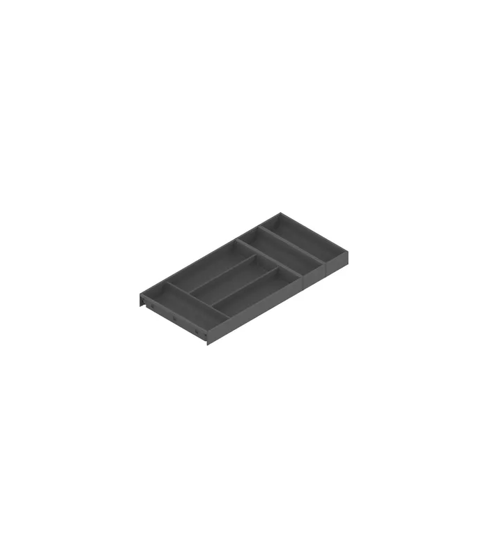 AMBIA-LINE Besteckeinsatz, für LEGRABOX/MERIVOBOX Schubkasten, Kunststoff / Stahl, 6 Besteckfächer, NL=650 mm, Breite=300 mm, oriongrau matt