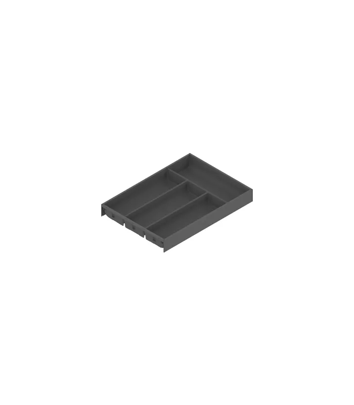 AMBIA-LINE Besteckeinsatz, für LEGRABOX/MERIVOBOX Schubkasten, Kunststoff / Stahl, 4 Besteckfächer, NL=450 mm, Breite=300 mm, oriongrau matt