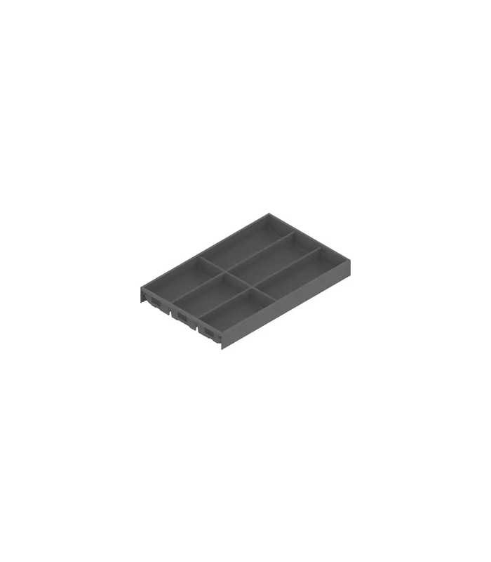 AMBIA-LINE Besteckeinsatz, für LEGRABOX/MERIVOBOX Schubkasten, Kunststoff / Stahl, 6 Besteckfächer, NL=500 mm, Breite=300 mm, oriongrau matt