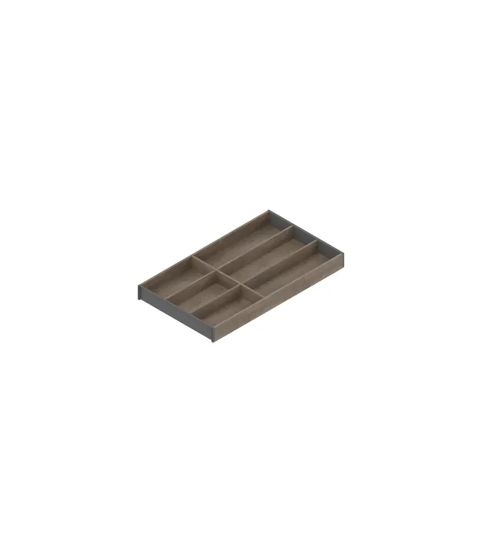 AMBIA-LINE Besteckeinsatz, für LEGRABOX/MERIVOBOX Schubkasten, Holzdesign, 6 Besteckfächer, NL=550 mm, Breite=300 mm, Nebr.Eiche/oriongrau