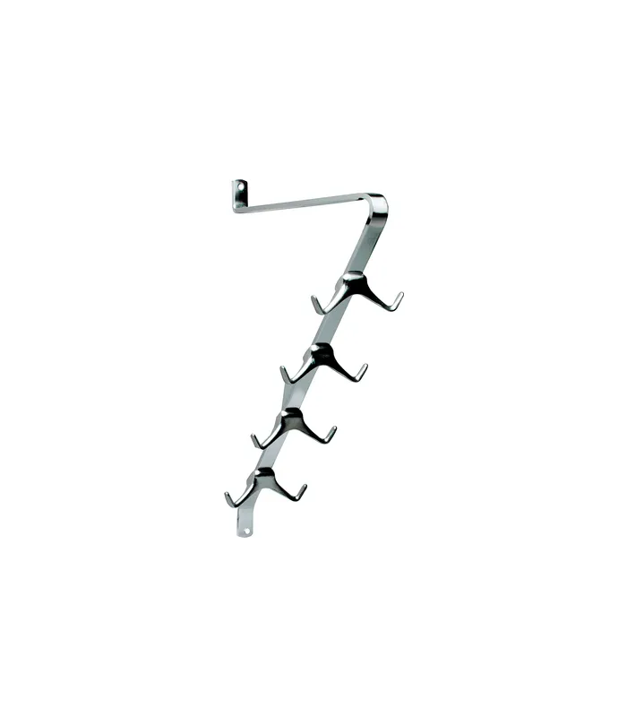 Garderoben-Strebe LM silber mit Aufl. mit 4 Dop.-Haken