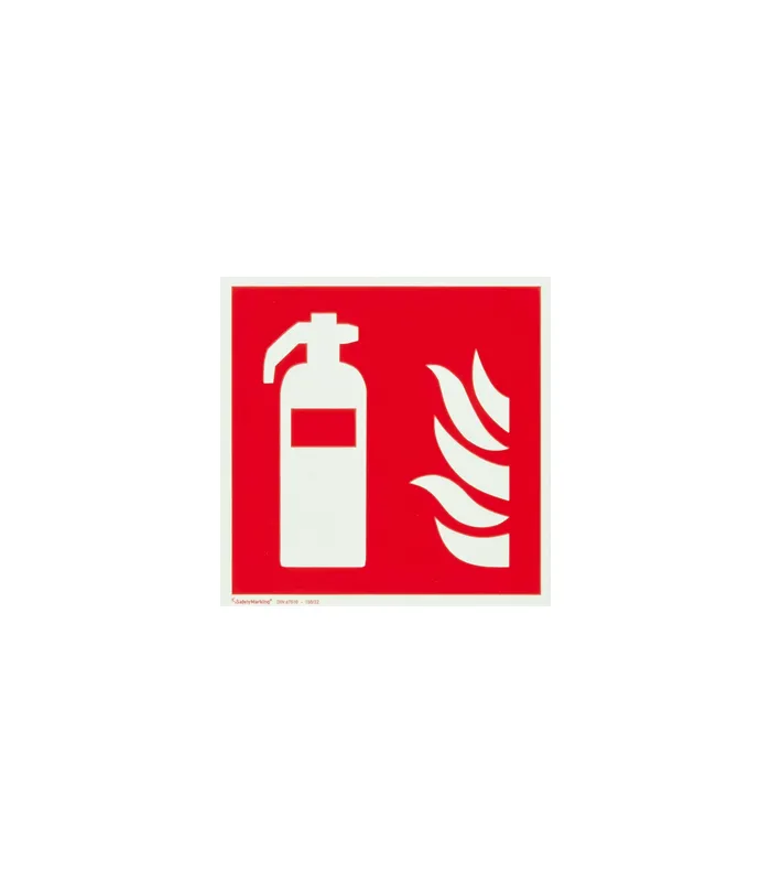 Brandschutzschild Alu B200xH200 mm Feuerlöscher langnachleuchtend