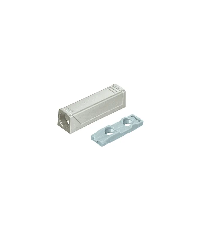Tip On Adapterplatte für Türen nickel gerade, für Kurzversion (20/17mm) 956.1201