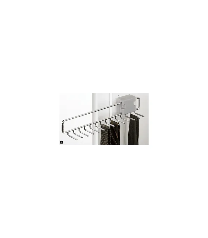 Schrank- Krawattenhalter, mit 14 rutschfesten Elementen, 70659, Breite 455x Tiefe 74x Höhe 87mm, Stahl grau verchromt