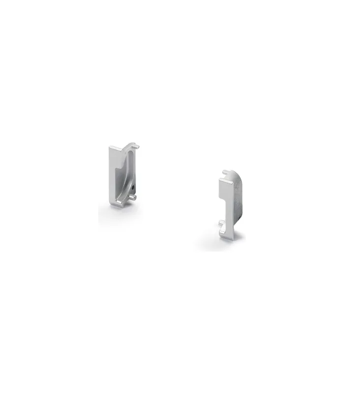 Griffleiste- Endstück, Set, Spira, 115298, zum Einfräsen, Zink aluminiumoptik