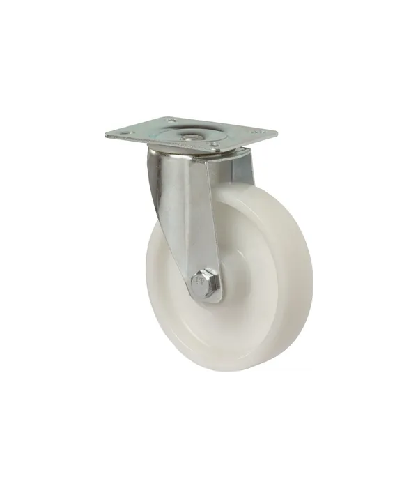 Lenkrolle 150mm L400.B10 Platte, Kunststoff weiß, RL L400.B10.150