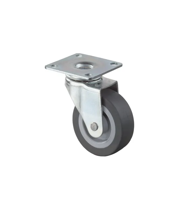 Lenkrolle 30mm 40x40mm Platte, GL, Gummirad F26.031