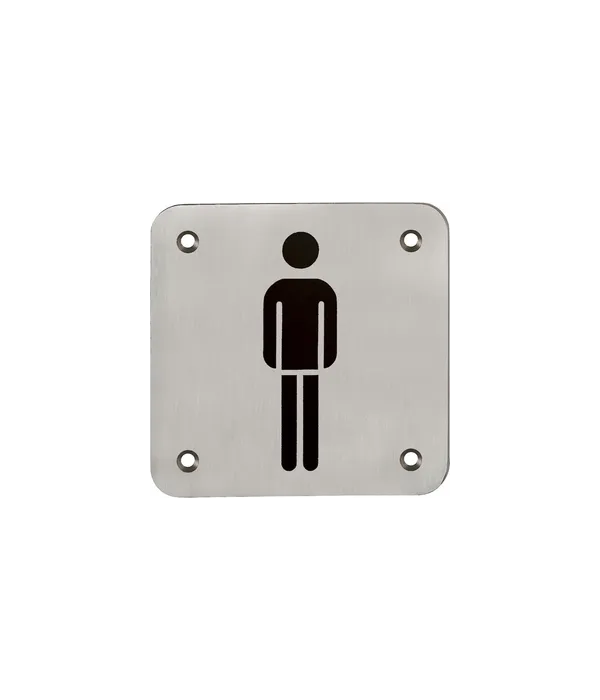 Objekttür- Hinweisschild, E665 Herren WC, edelstahl matt